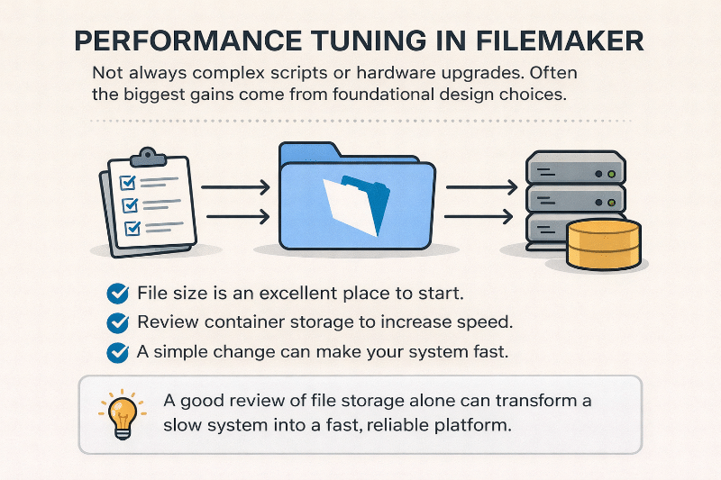 File size reduction using external container storage stops slow FileMaker